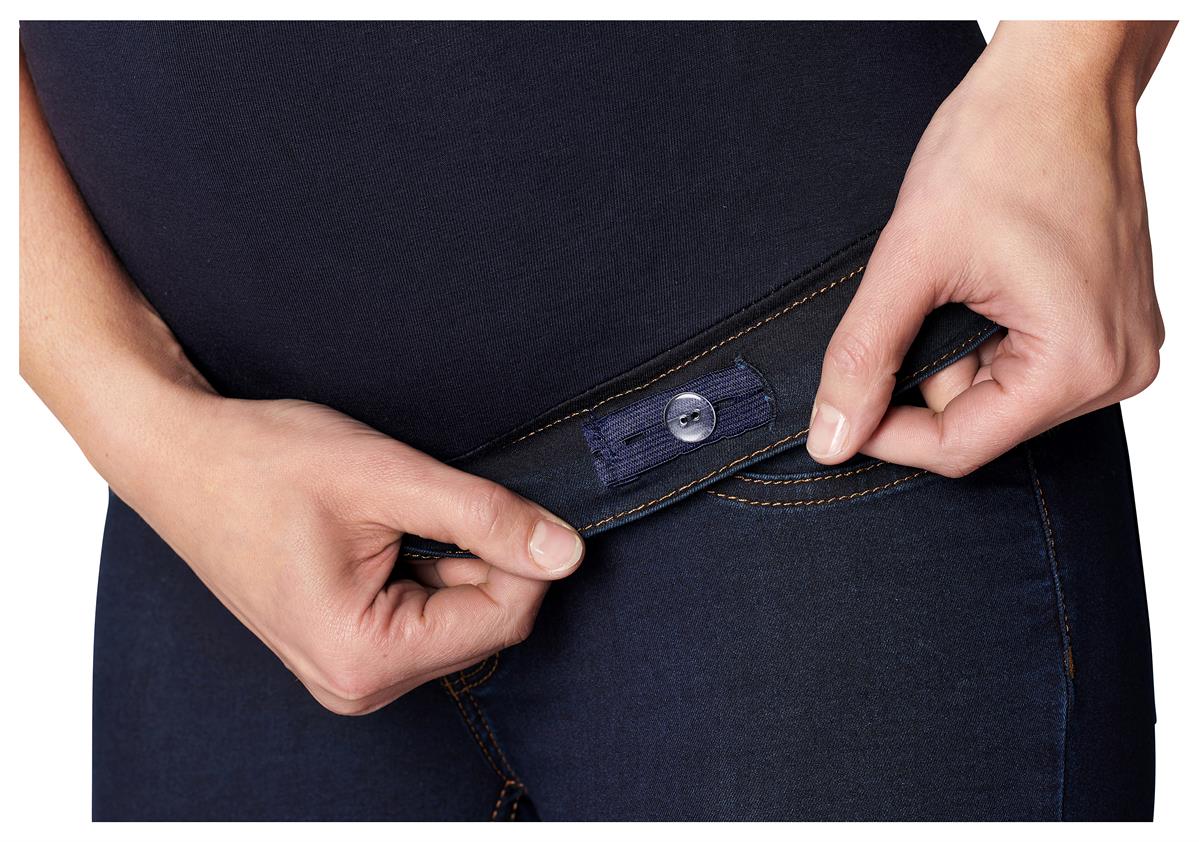 Jupe En Jean Pour Femme Enceinte - Taille Haute, Ourlet Brut, Poches - Denim Extensible Confortable Grossesse